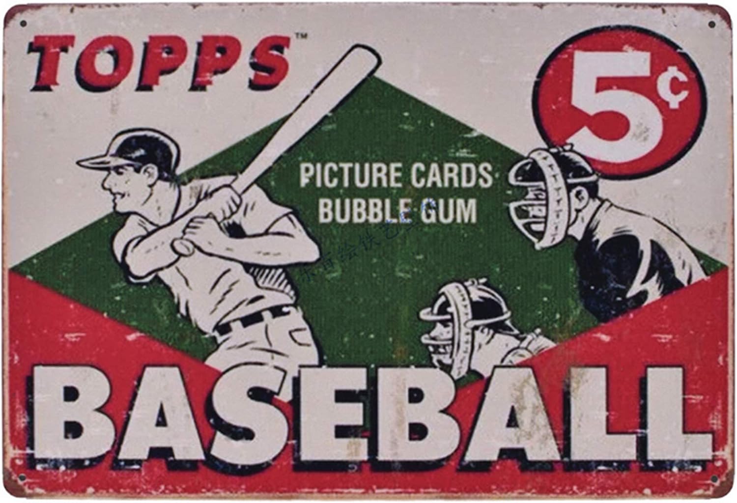 Home Bar And Kitchen - ZOVSON Topps Baseball Vintage Retro Metal