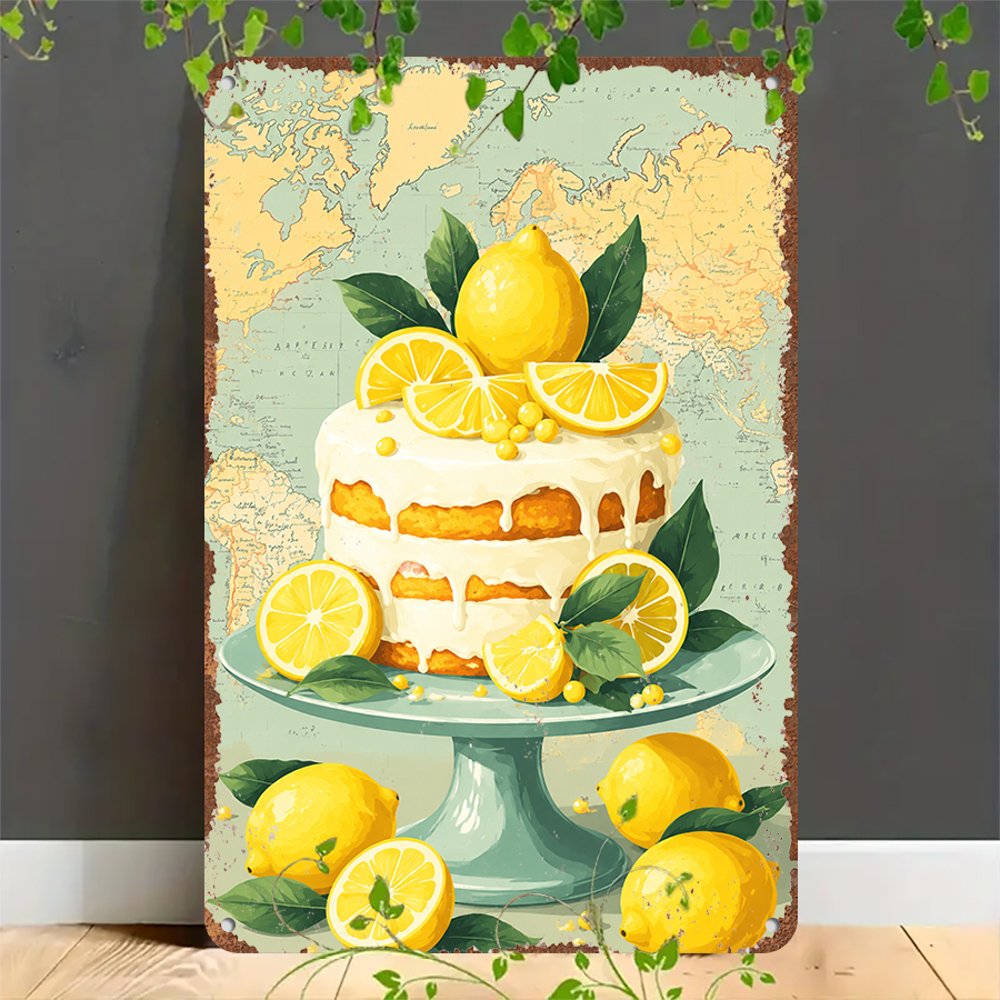 2D flat retro metal tin plate, - Home Bar And Kitchen 评论和价格