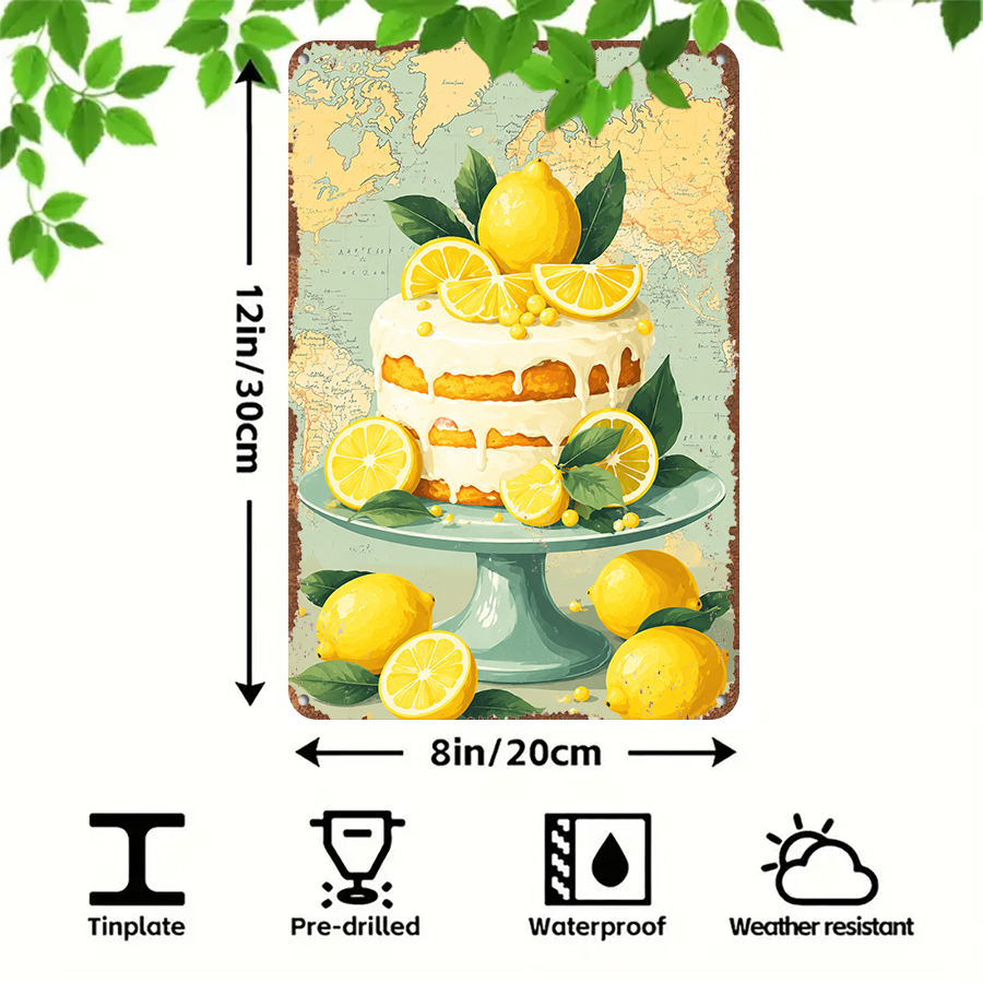 2D flat retro metal tin plate, - Home Bar And Kitchen 评论和价格