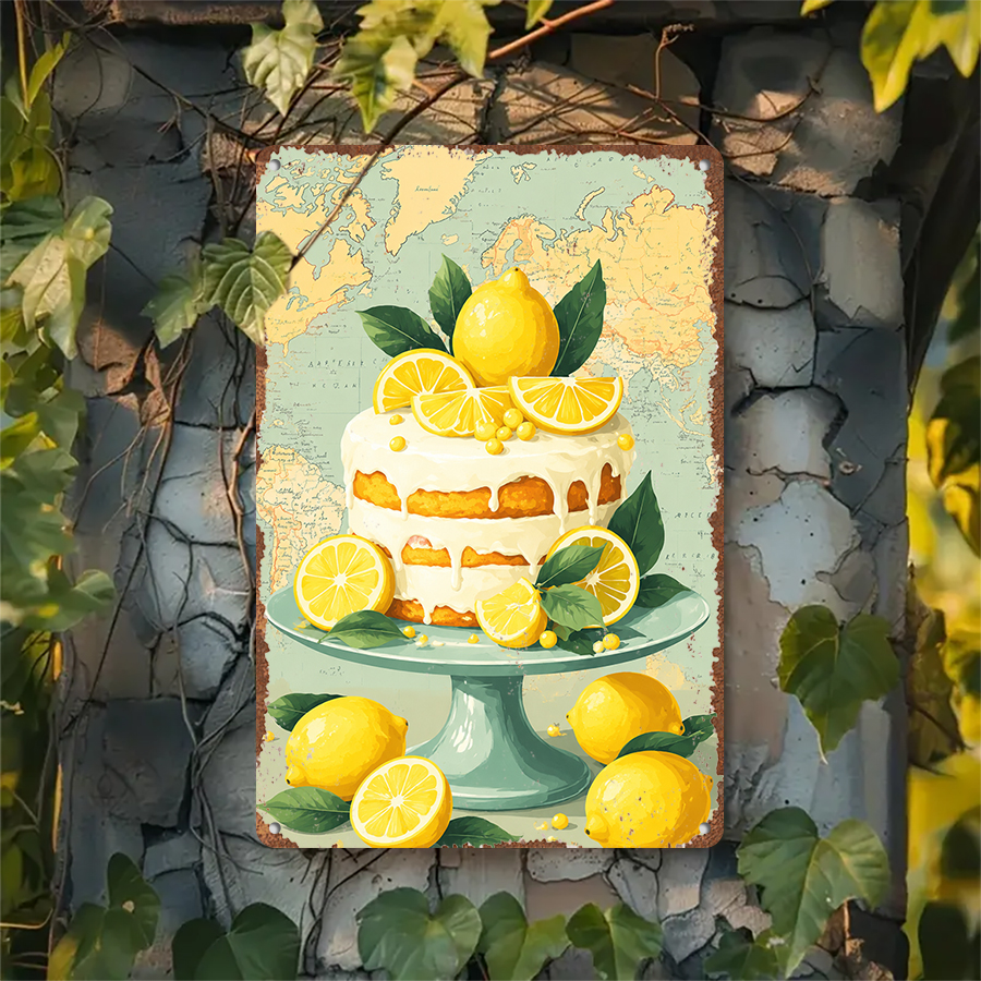 2D flat retro metal tin plate, - Home Bar And Kitchen 评论和价格