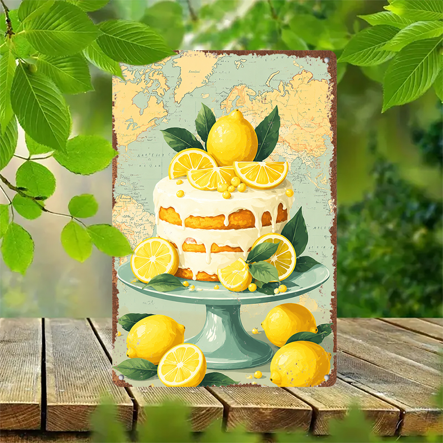 2D flat retro metal tin plate, - Home Bar And Kitchen 评论和价格