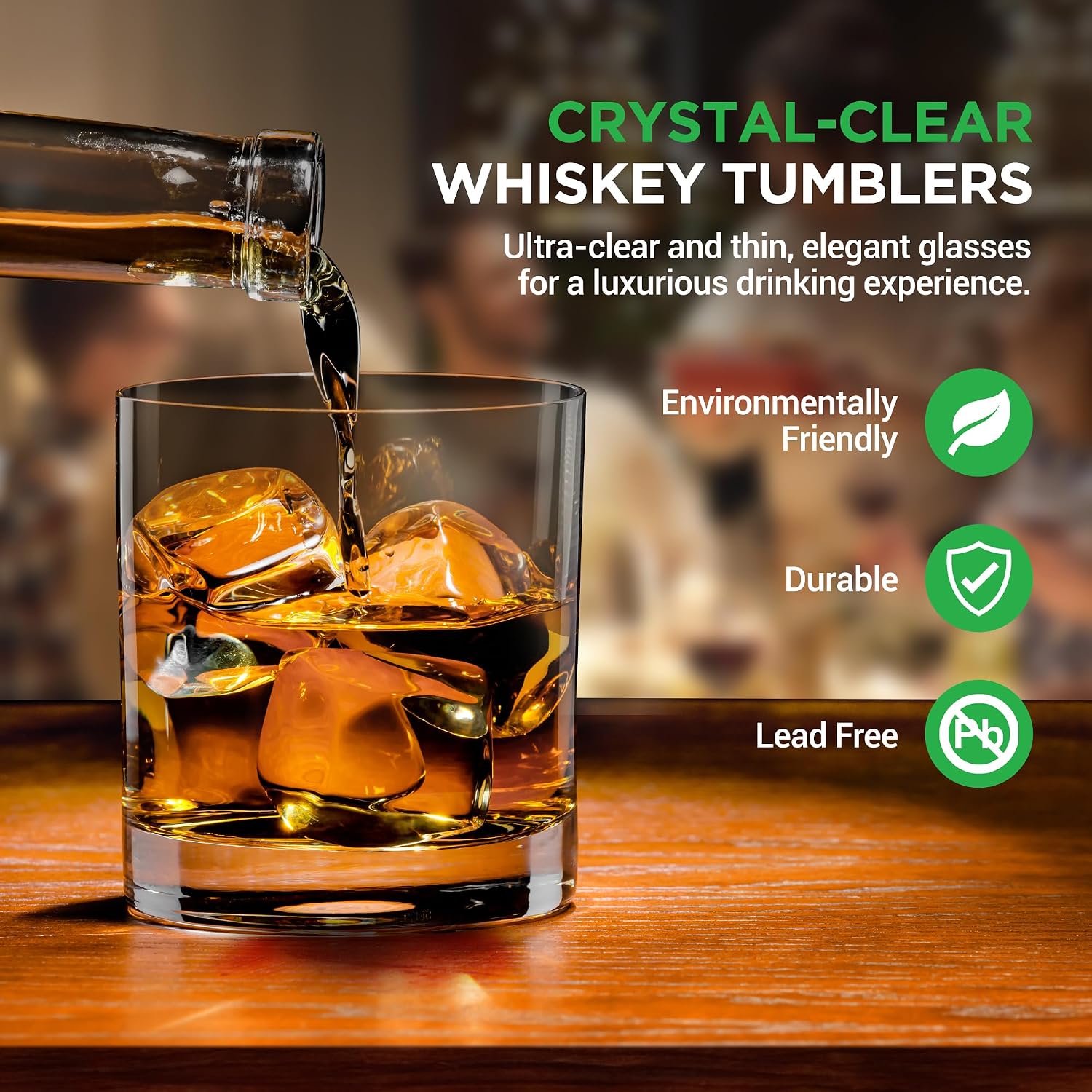Whiskey Glass Set of 2 – 10 Oz - Old Fashioned Glass 评论和价格