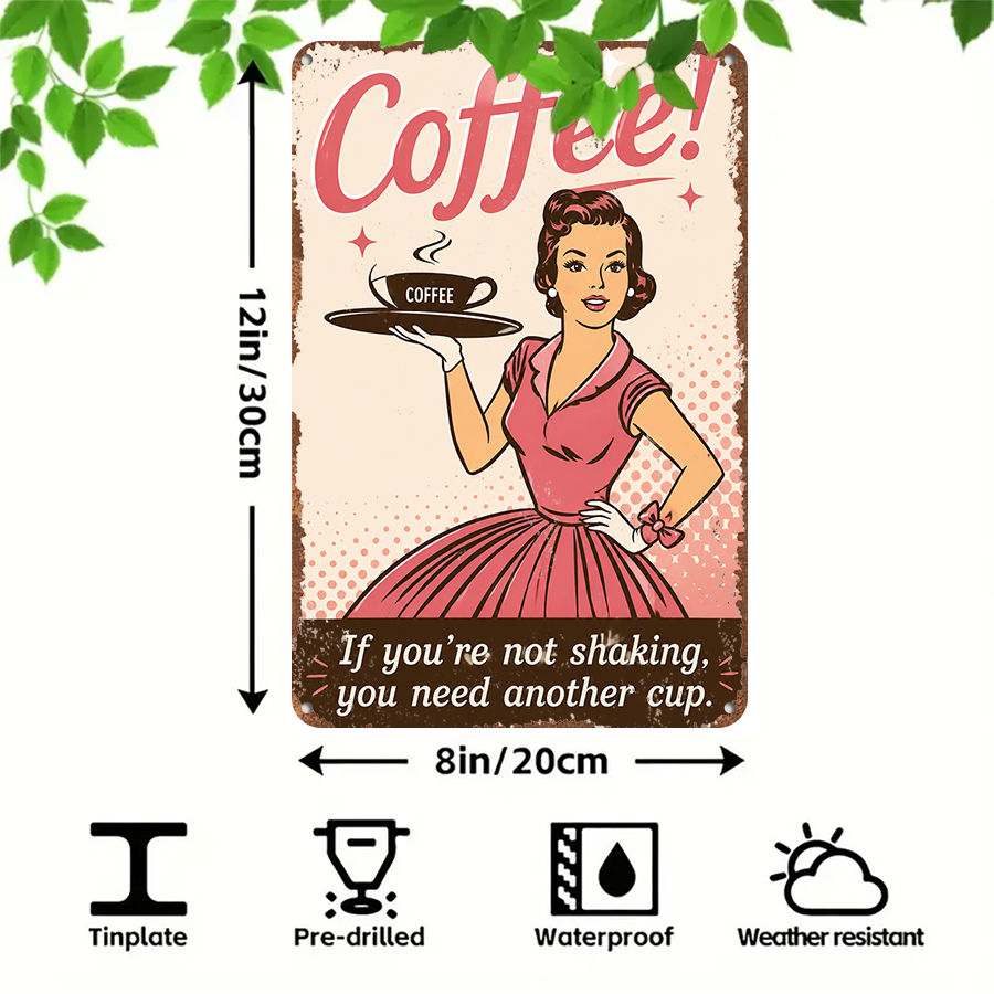 2D flat retro metal tin plate, - Home Bar And Coffee 评论和价格