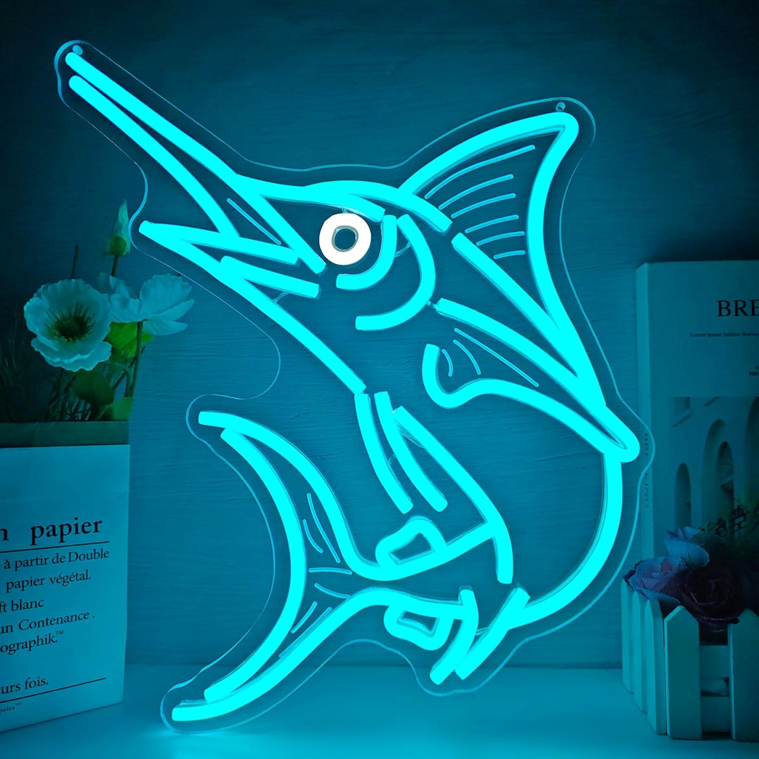 Marlin Fish Neon Sign Deep Sea - Home Bar And Restaurant 评论和价格