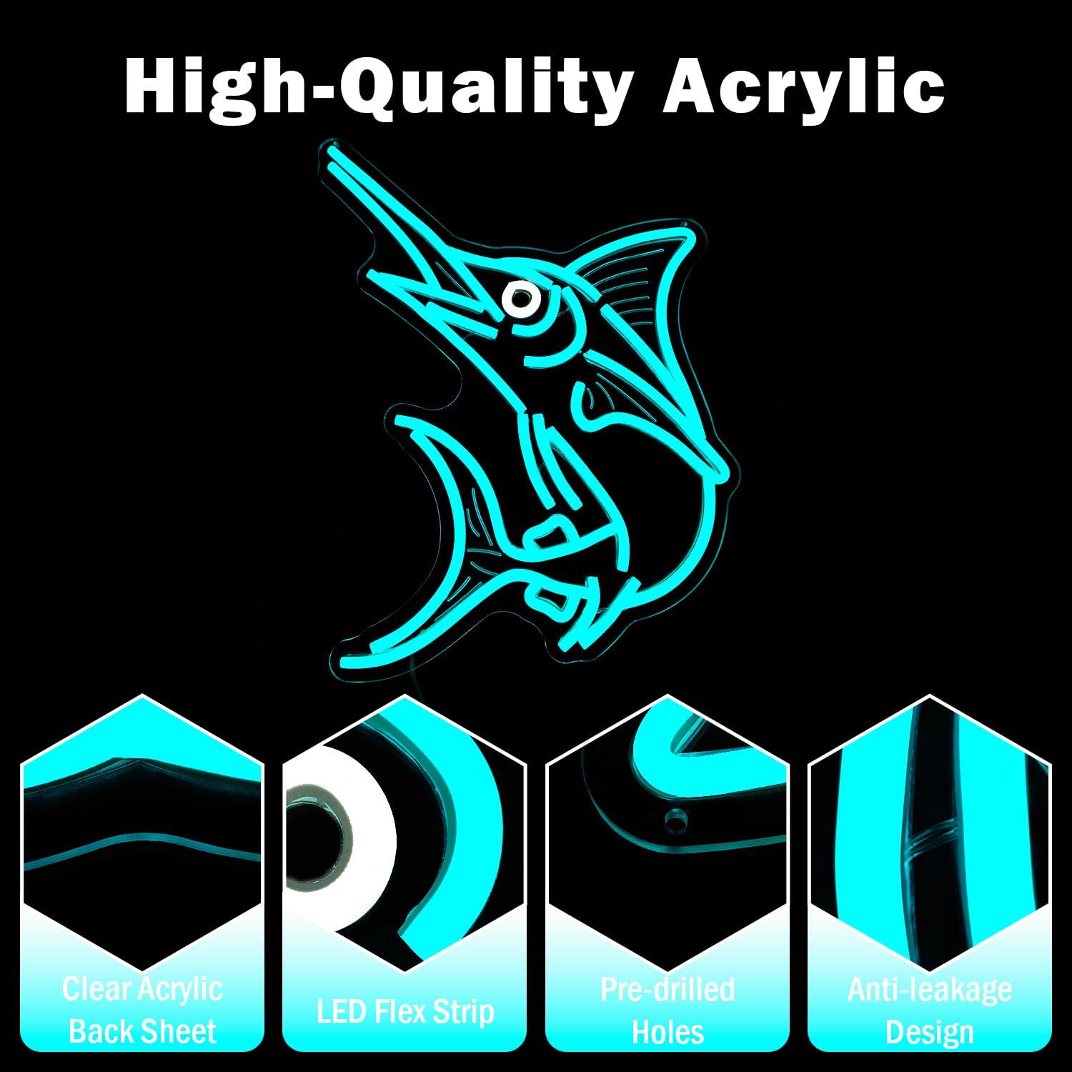 Marlin Fish Neon Sign Deep Sea - Home Bar And Restaurant 评论和价格