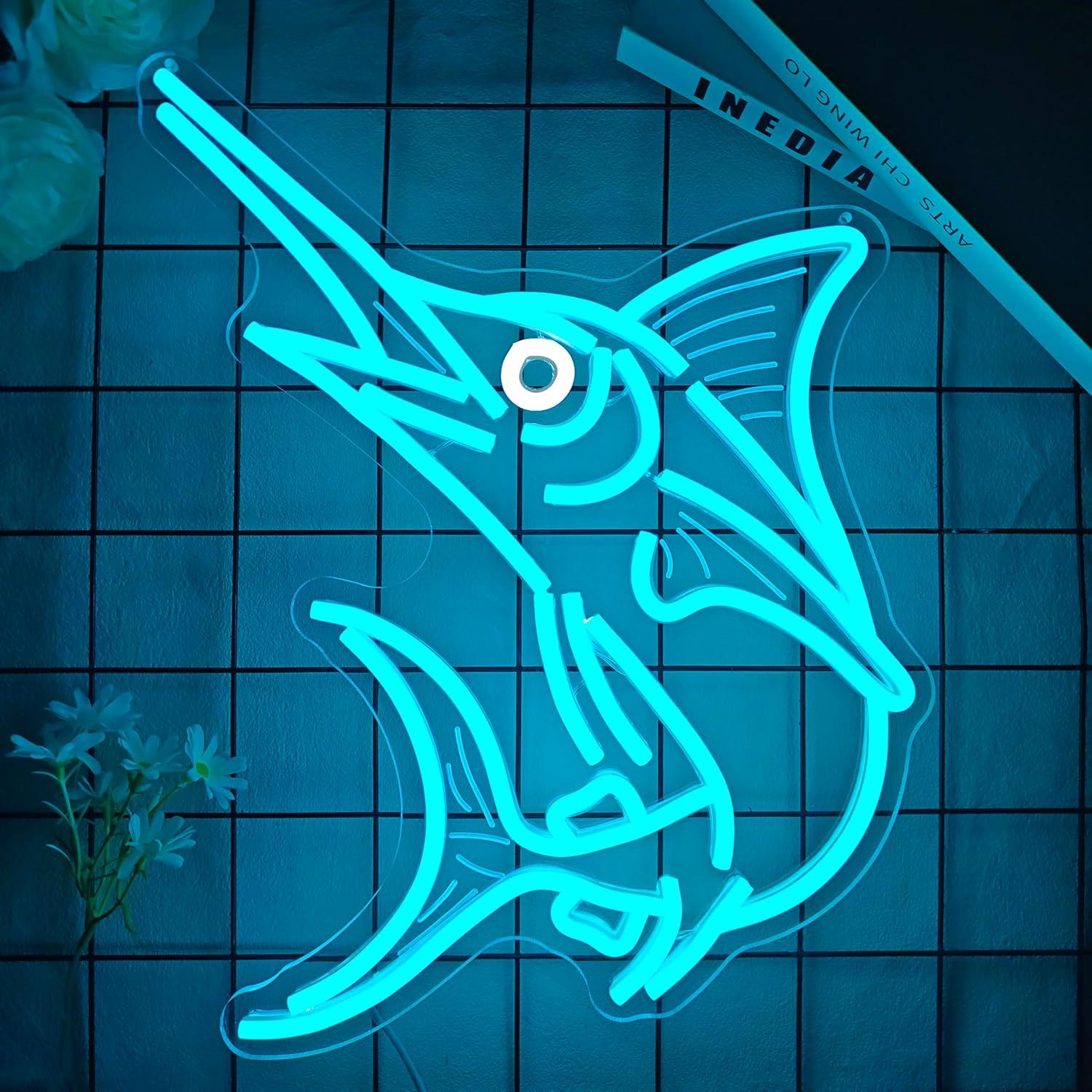Marlin Fish Neon Sign Deep Sea - Home Bar And Restaurant 评论和价格