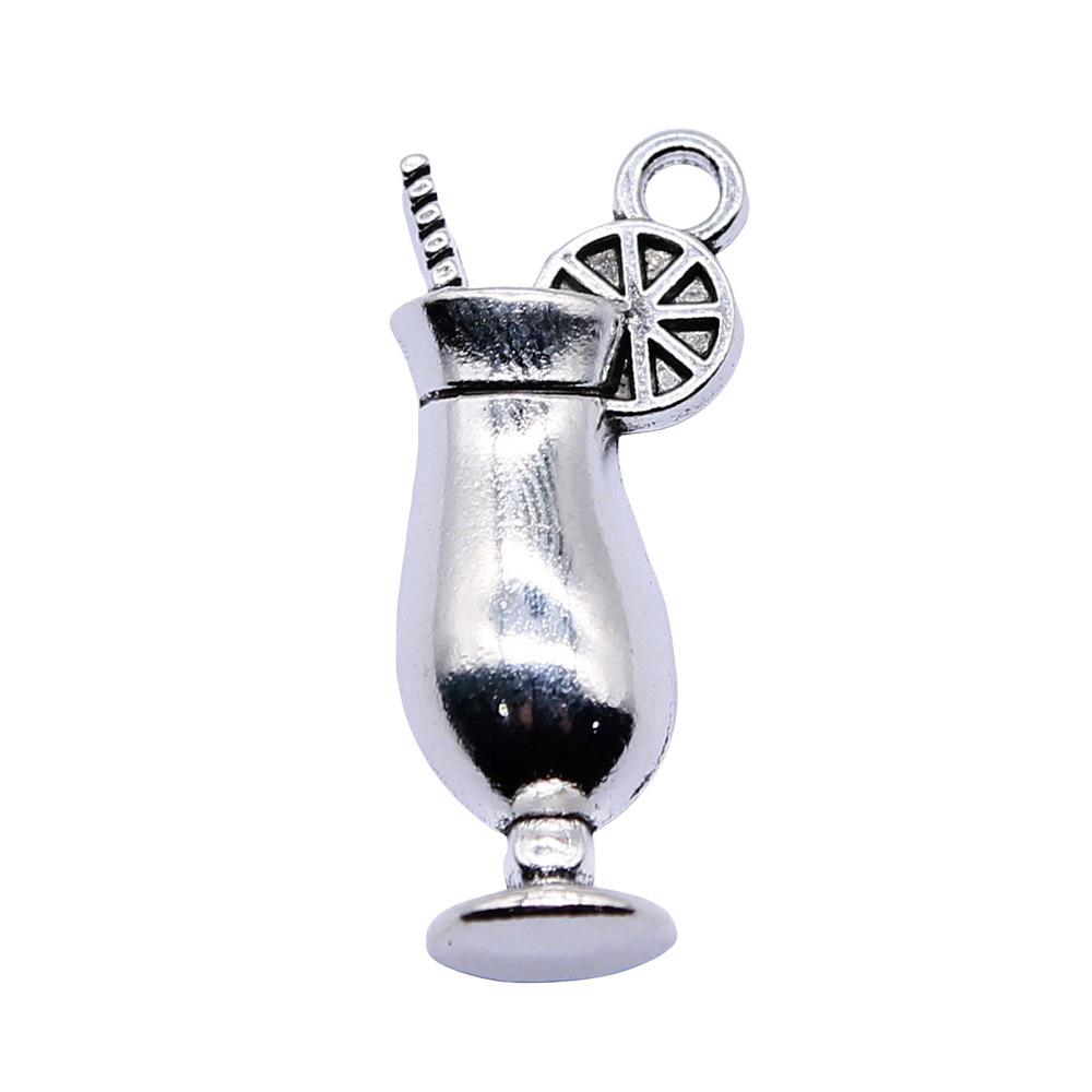 4pcs 12x28mm Antique Silver Co - Old Fashioned Glass 评论和价格