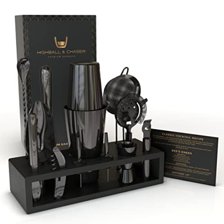 13-Piece Gunmetal Black Stainl - Boston Shaker Set 评论和价格