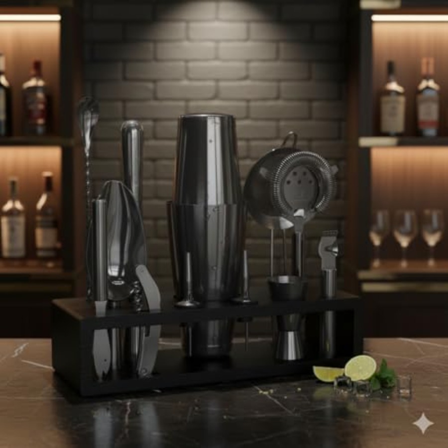 13-Piece Gunmetal Black Stainl - Boston Shaker Set 评论和价格