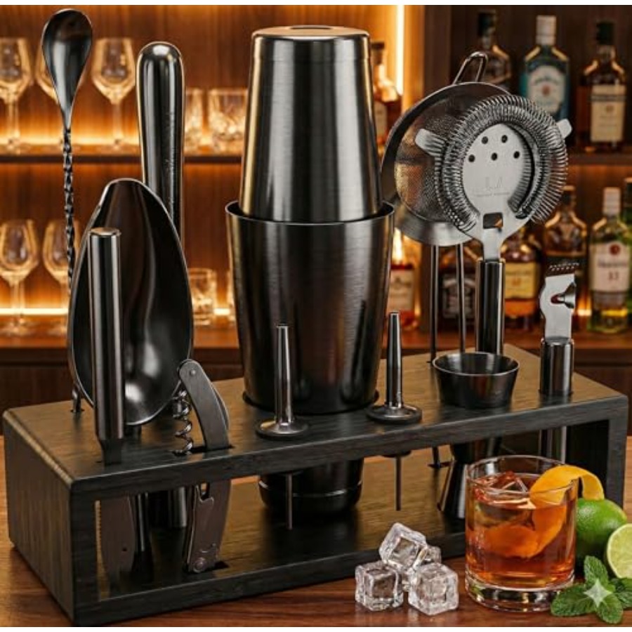13-Piece Gunmetal Black Stainl - Boston Shaker Set 评论和价格