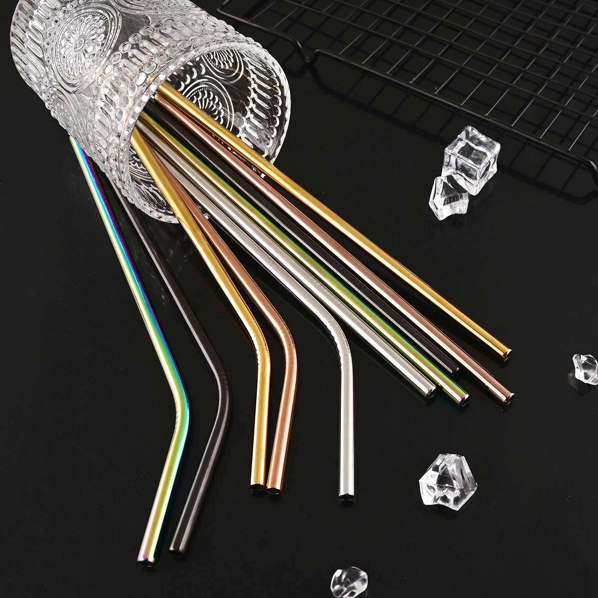14Pcs Reusable Rose Gold Straw - Home Bar Setup 评论和价格