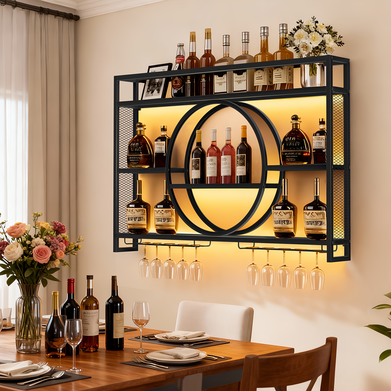 Stylish 3-Tier Wall-Mounted Me - Home Bar Setup 评论和价格