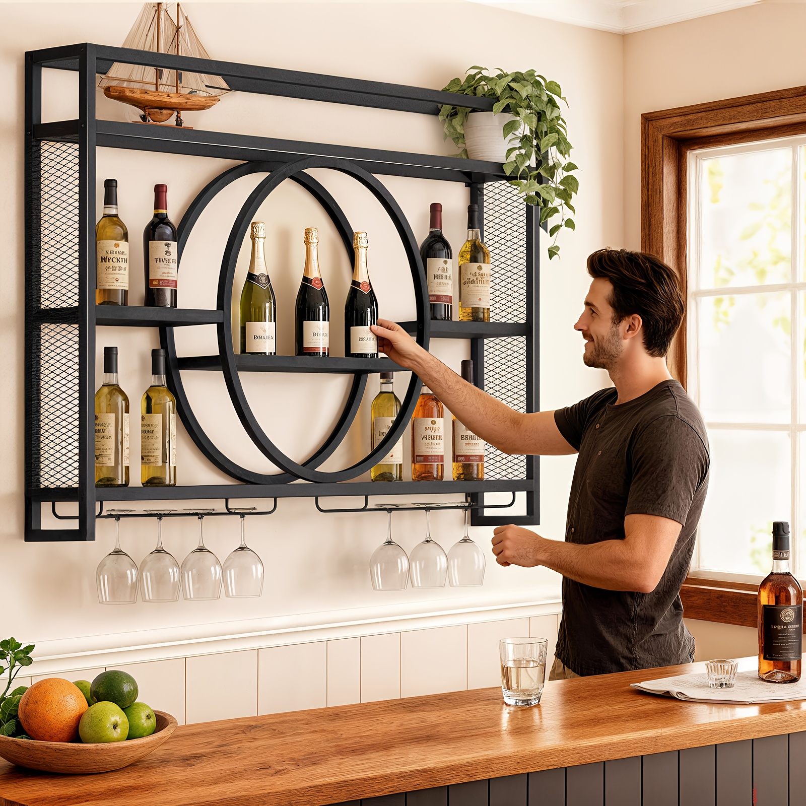 Stylish 3-Tier Wall-Mounted Me - Home Bar Setup 评论和价格