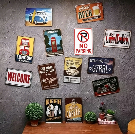 Tin Plaque Coffee cat Because  - Home Bar And Restaurant 评论和价格