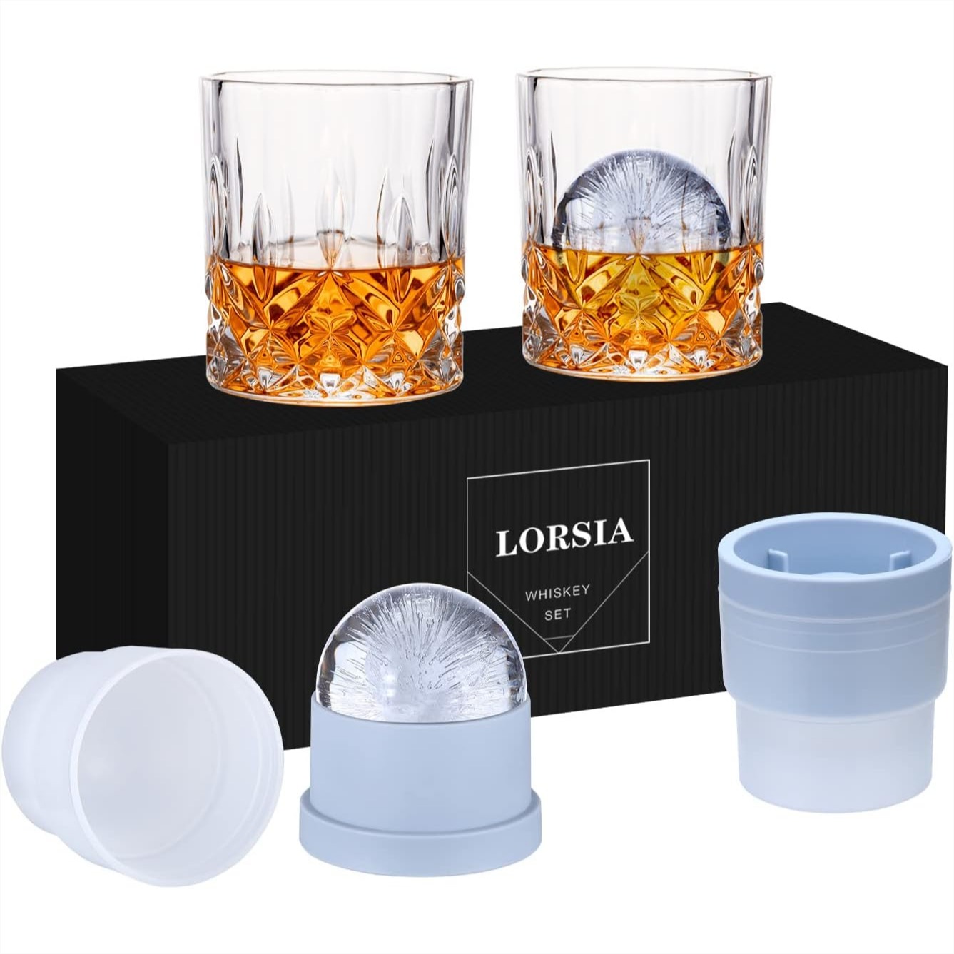Whiskey Rocks Glass Set of 4 w - Old Fashioned Glass 评论和价格