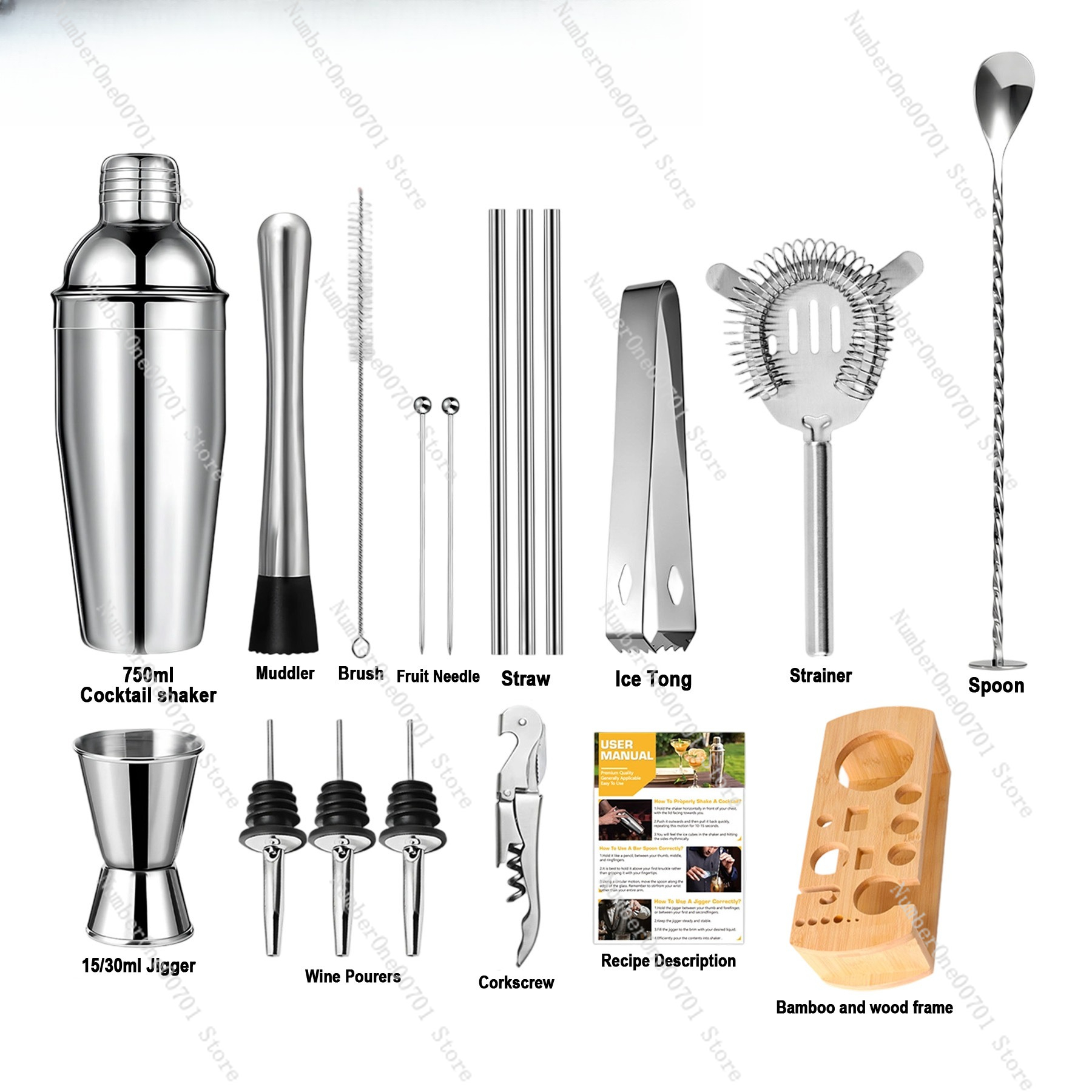 Stainless Steel Cocktail Shake - Boston Shaker Set 评论和价格