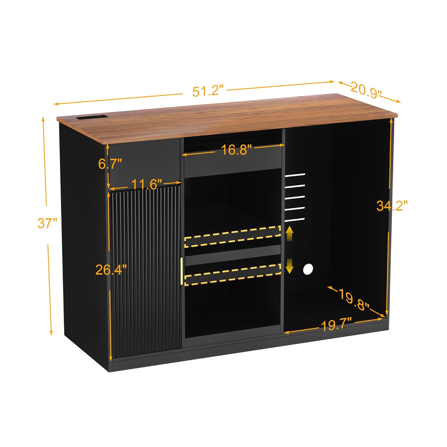 Snack Bar Cabinet with Fridge  - Home Bar Setup 评论和价格