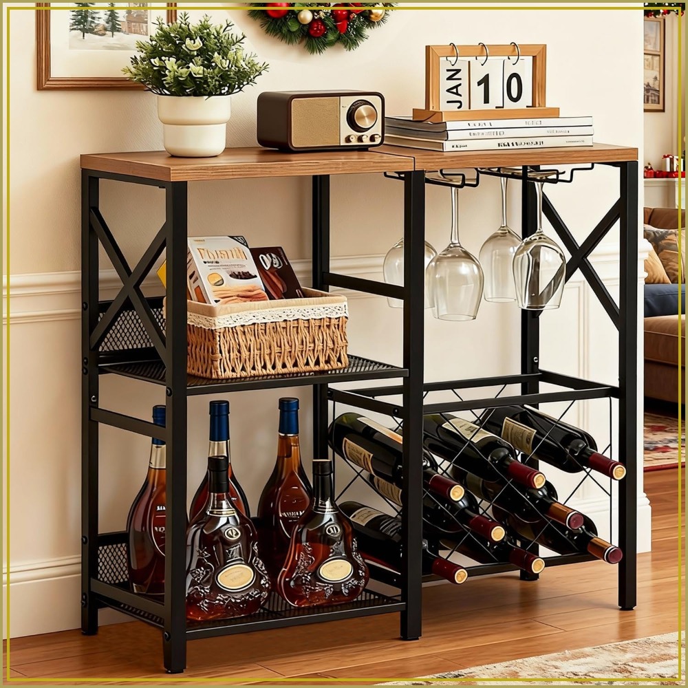 Rustic Freestanding Wine Rack  - Home Bar And Cabinet 评论和价格