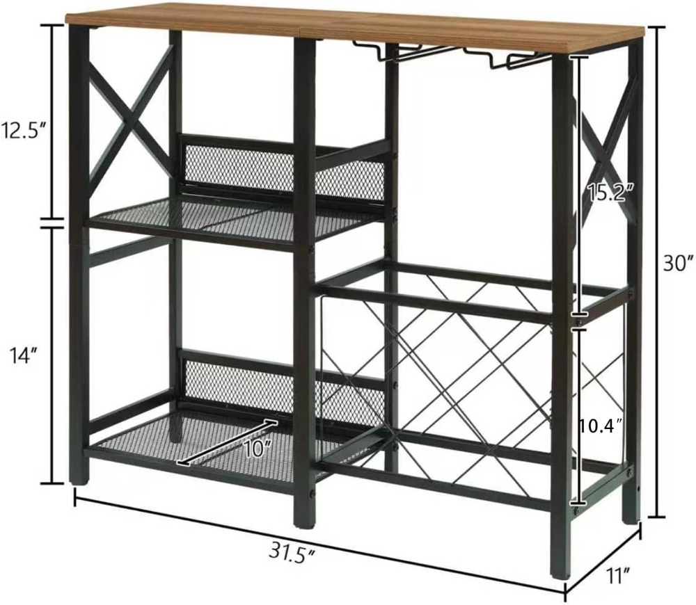 Rustic Freestanding Wine Rack  - Home Bar And Cabinet 评论和价格