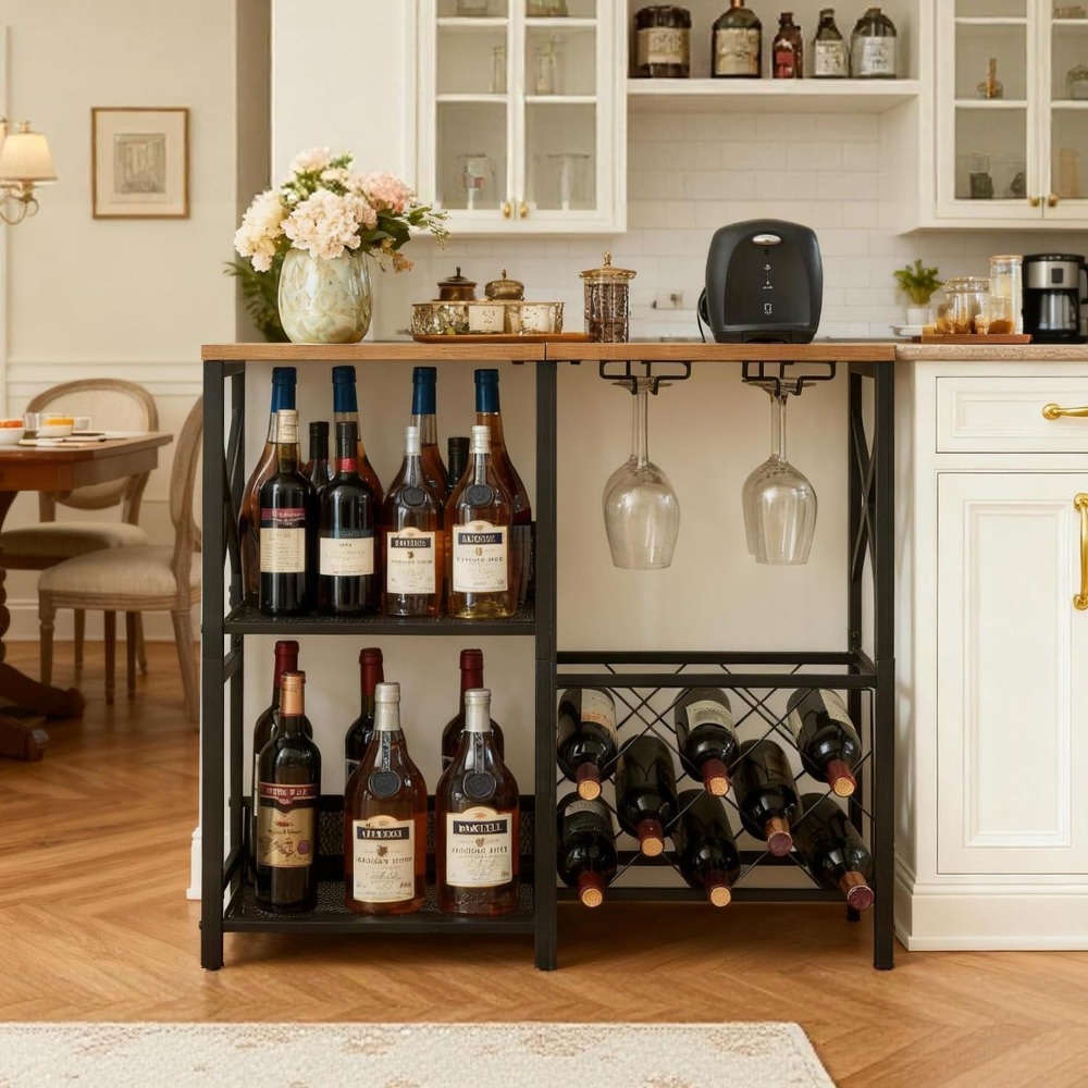 Rustic Freestanding Wine Rack  - Home Bar And Cabinet 评论和价格