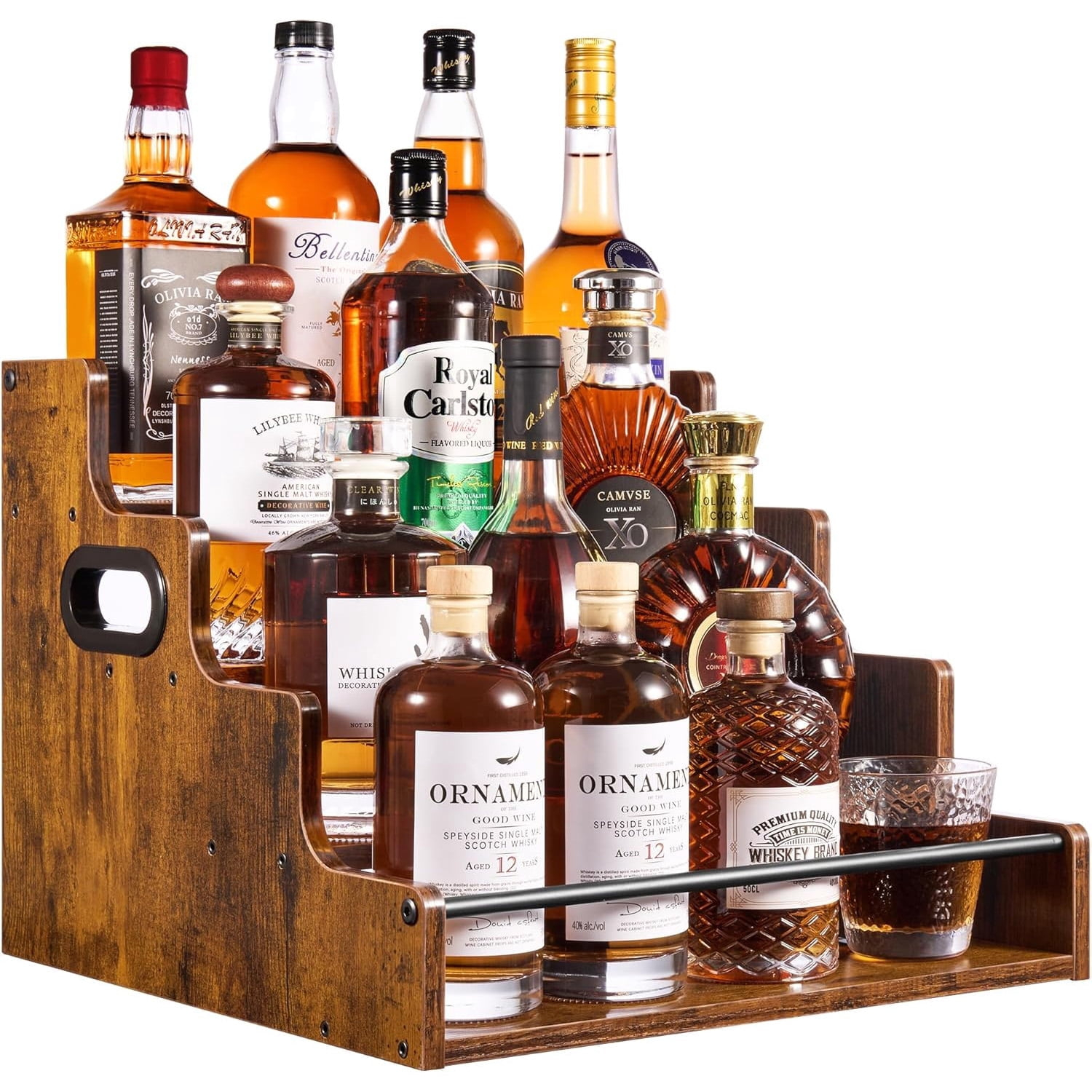 Liquor Bottle Display Shelf, C - Home Bar And Cabinet 评论和价格