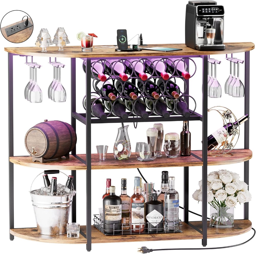 LED Lit Wine Bar Cabinet with  - Home Bar And Cabinet 评论和价格