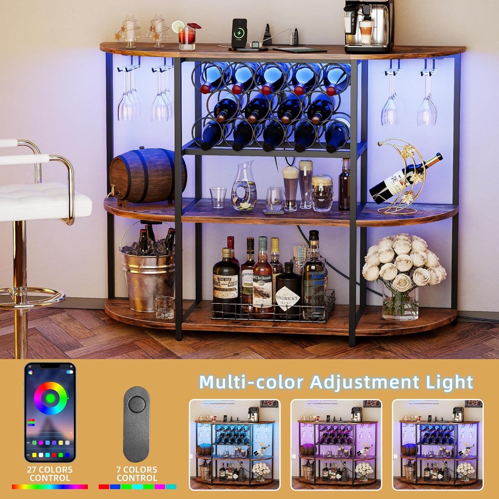 LED Lit Wine Bar Cabinet with  - Home Bar And Cabinet 评论和价格