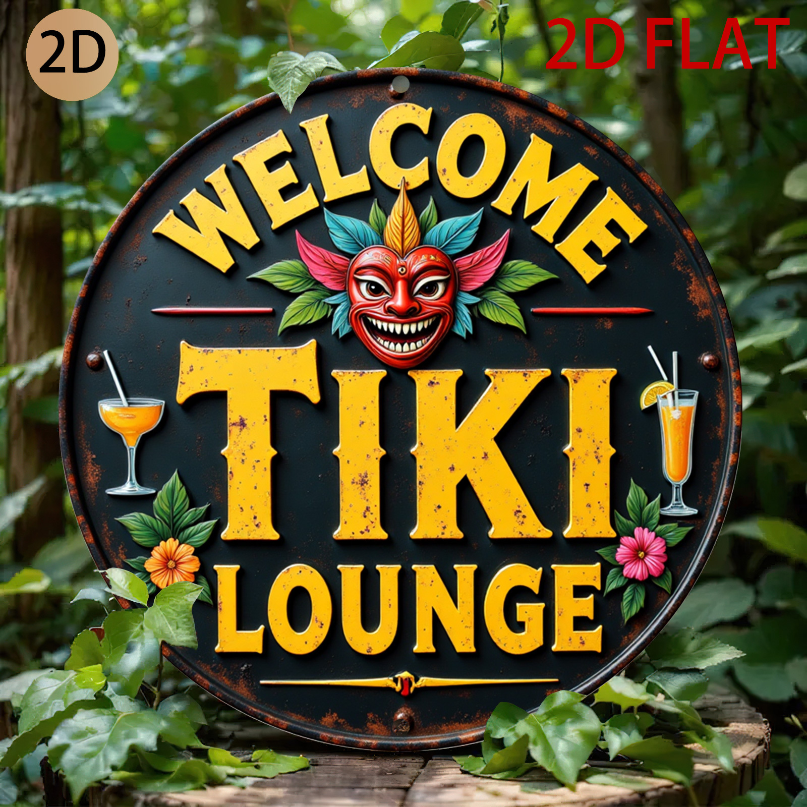 Retro Tiki Lounge Sign - Tropi - Home Bar Lounge 评论和价格