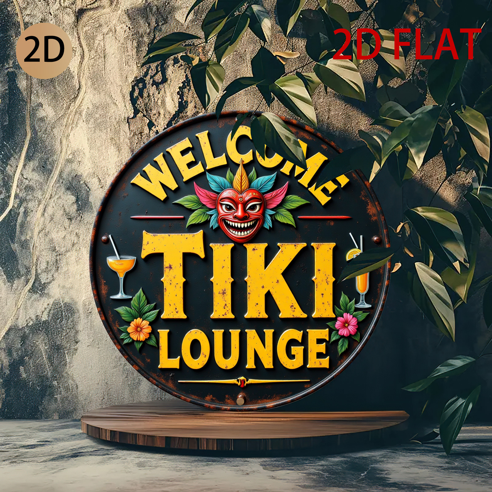 Retro Tiki Lounge Sign - Tropi - Home Bar Lounge 评论和价格