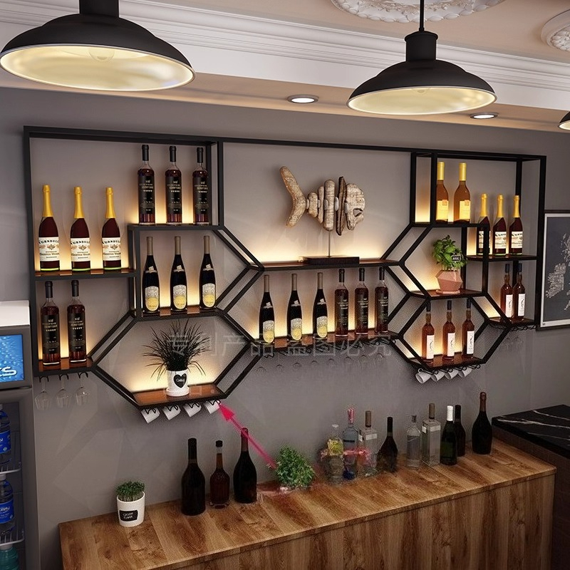 Metal Shelves Wine Cabinet Liv - Home Bar And Cabinet 评论和价格