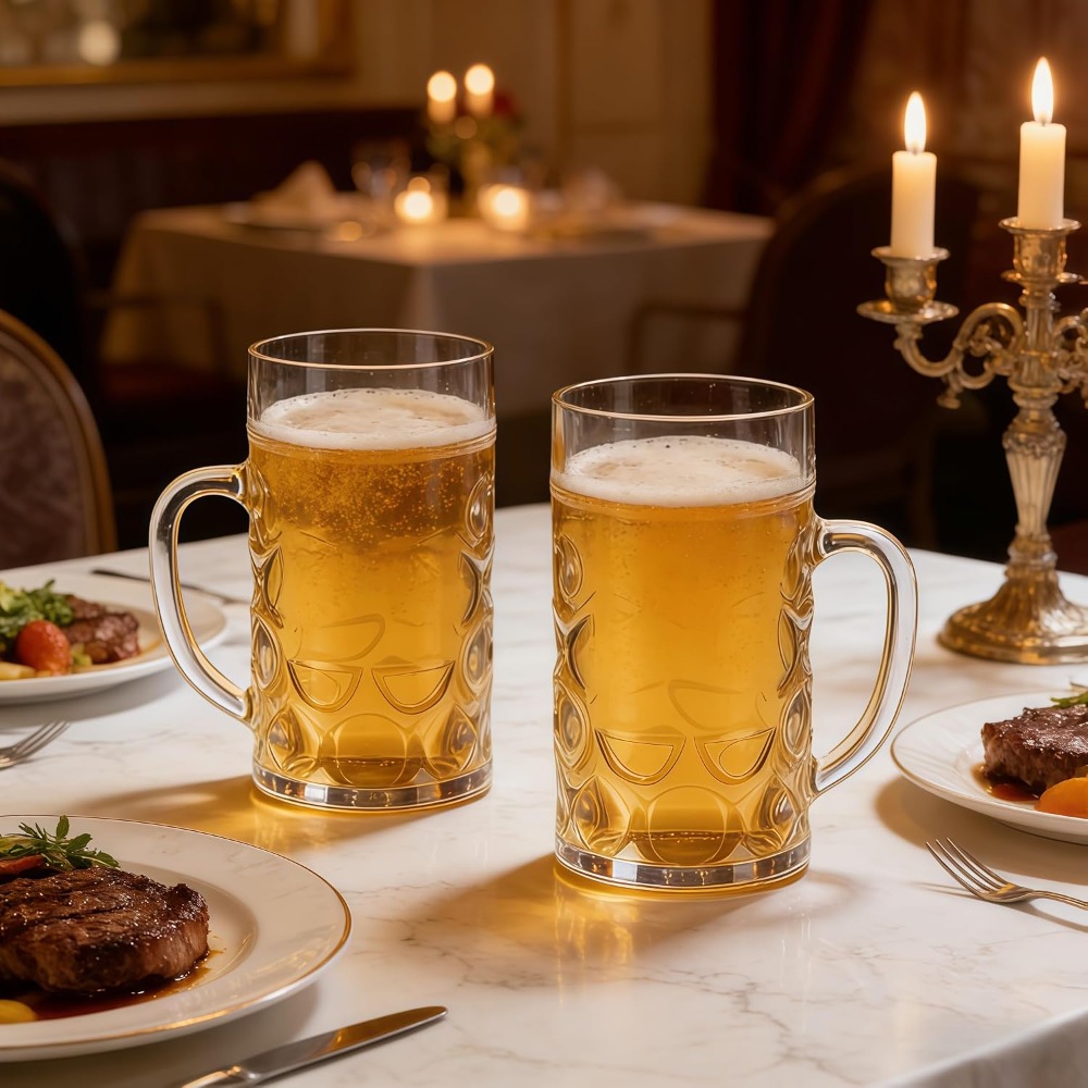 38oz Plastic Beer Mugs with Ha - Home Bar Set 评论和价格