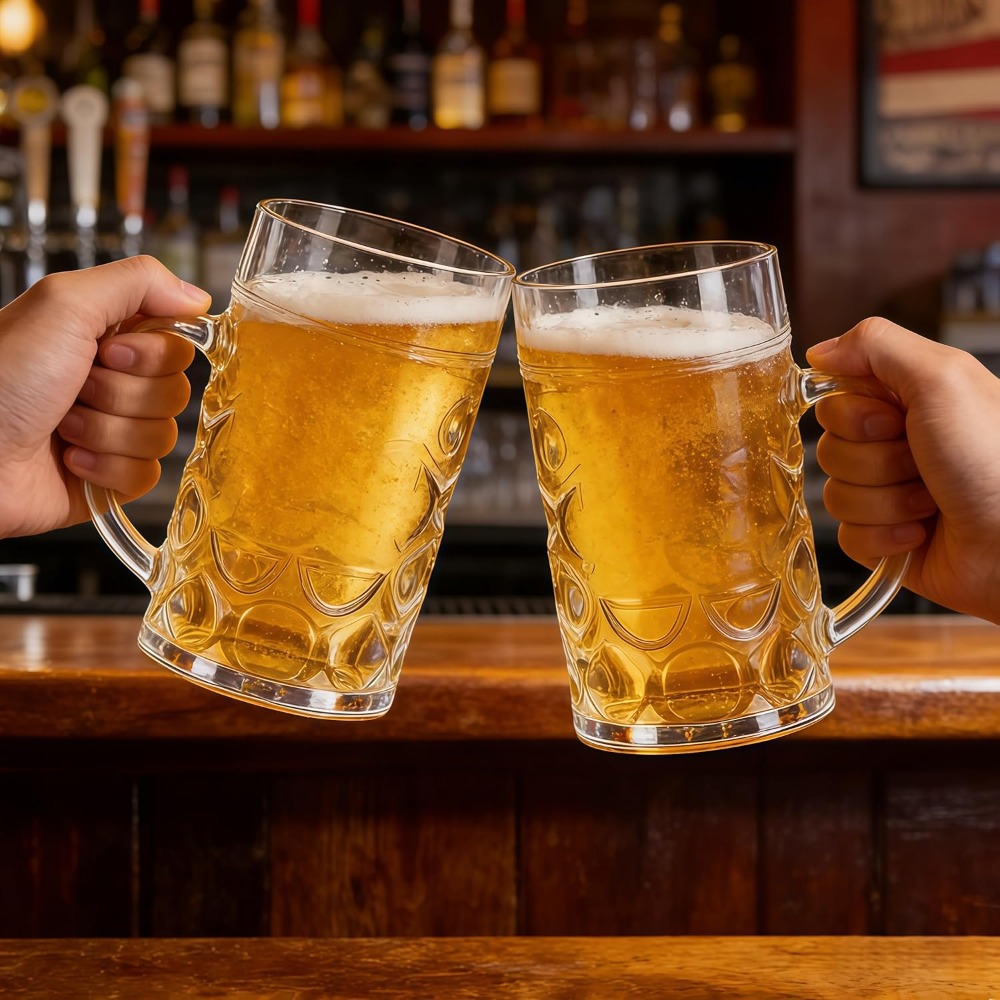 38oz Plastic Beer Mugs with Ha - Home Bar Set 评论和价格