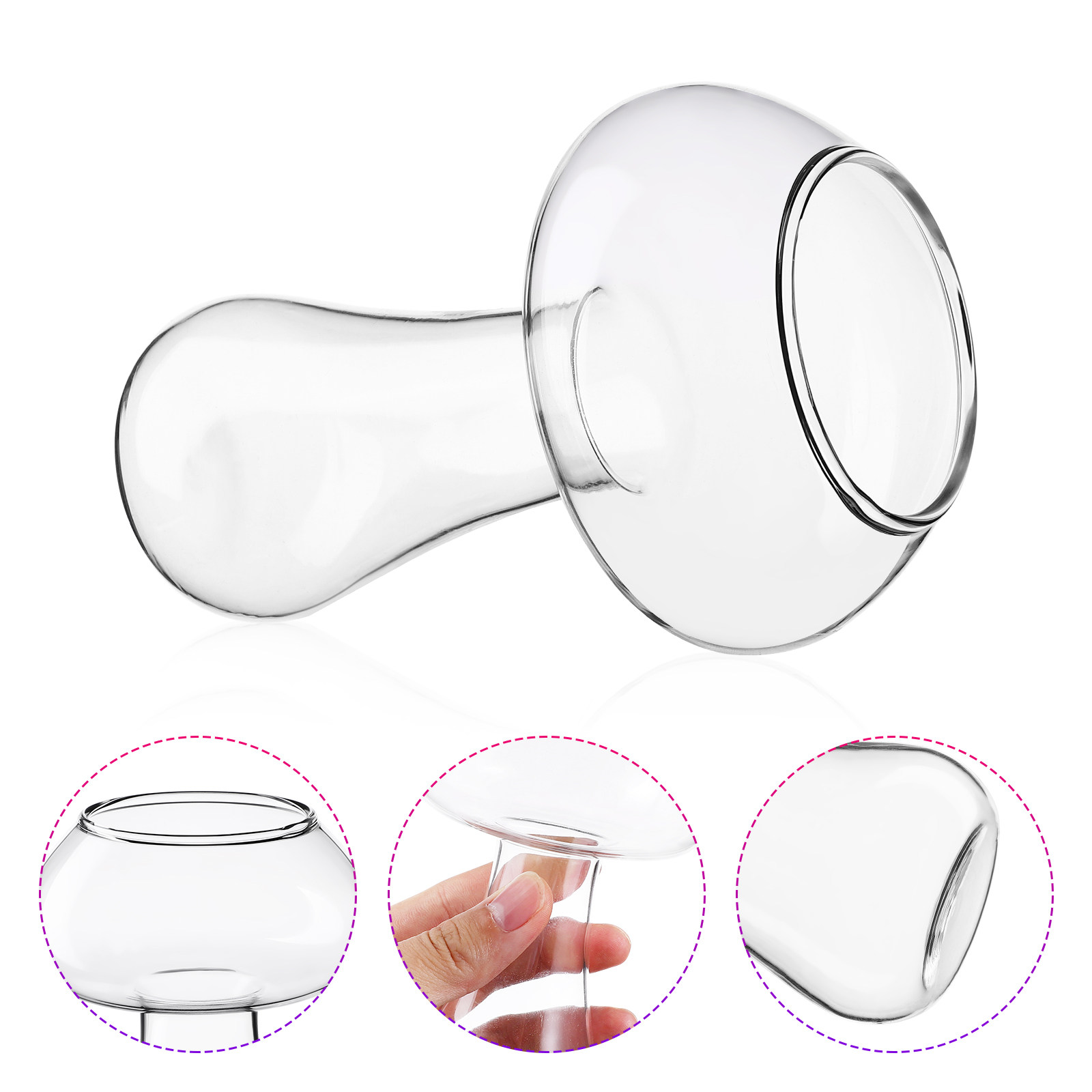 2Pcs Mushroom Glass Cup Transp - Home Bar Set 评论和价格