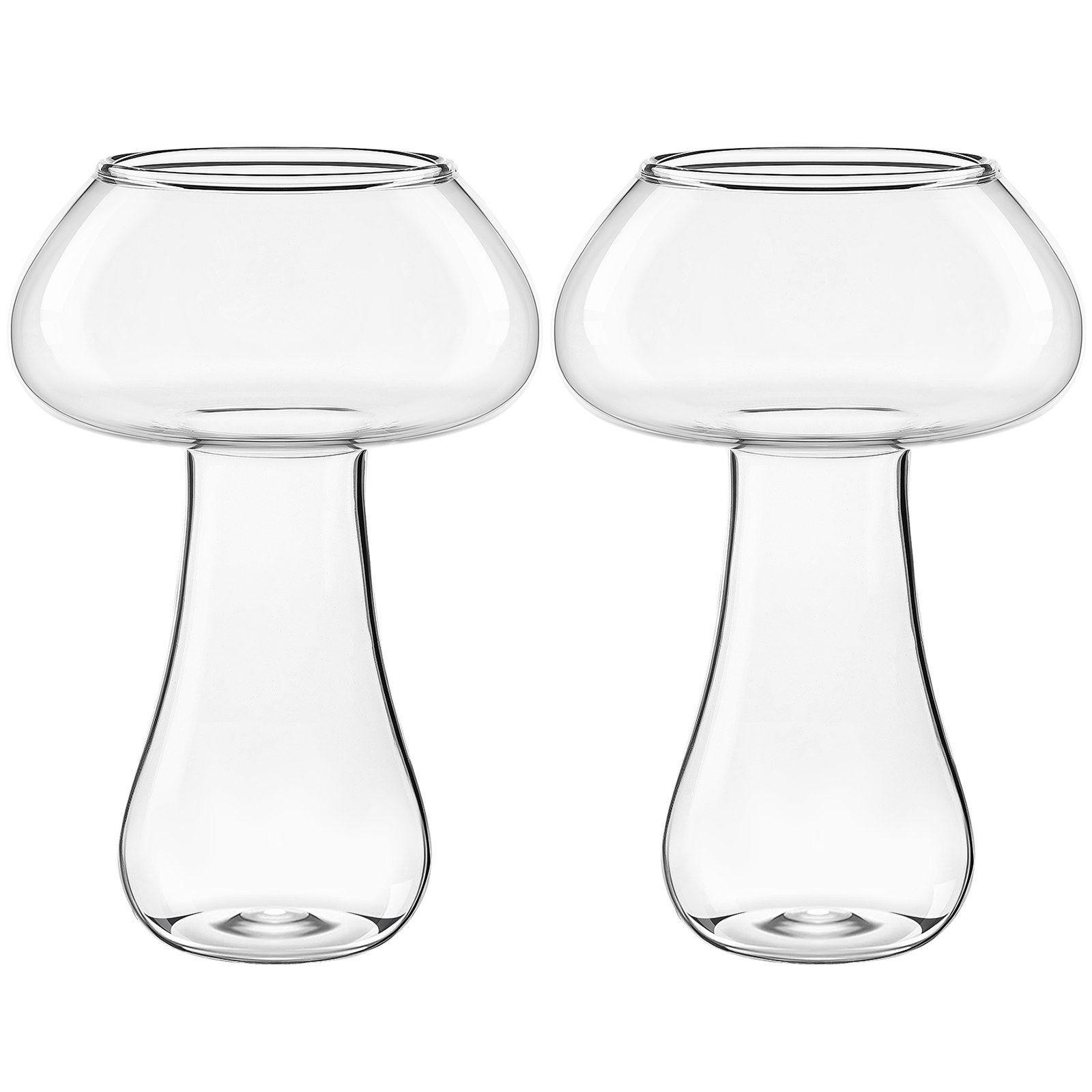 2Pcs Mushroom Glass Cup Transp - Home Bar Set 评论和价格