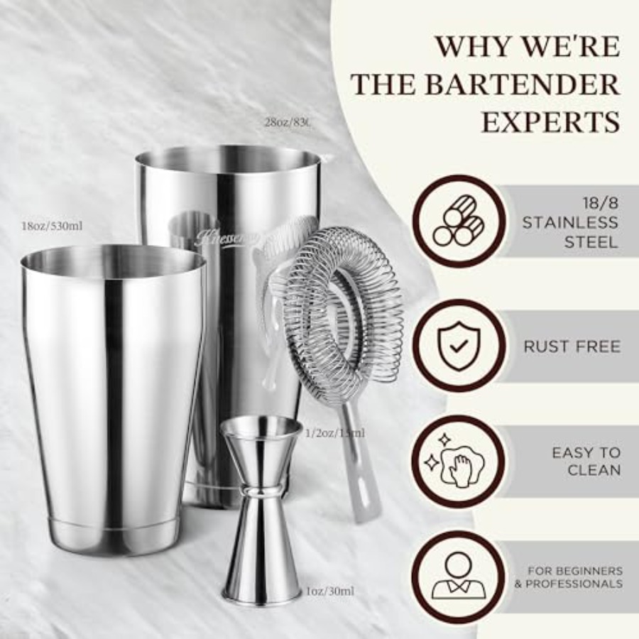 Boston Cocktail Shaker Set 8-P - Boston Shaker Set 评论和价格