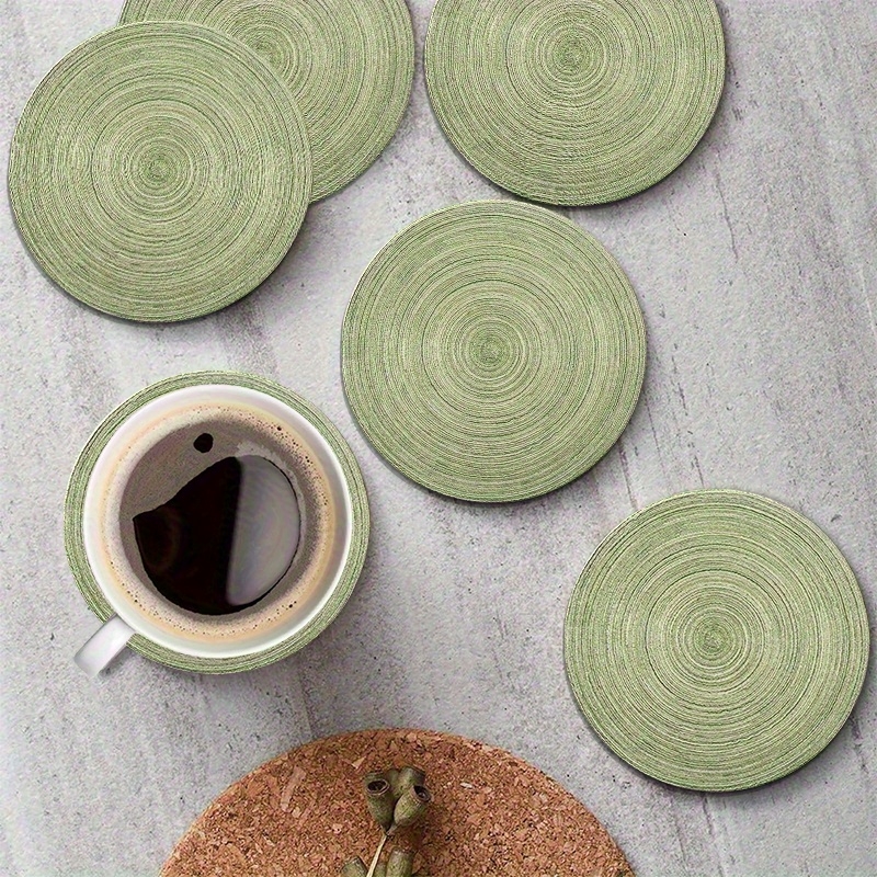 6pcs 4in Round Retro Green Gro - Home Bar Setup 评论和价格
